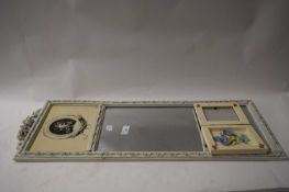 MODERN RECTANGULAR WALL MIRROR AND A FOLDING PICTURE FRAME (2)