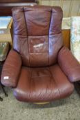 STRESSLESS BROWN LEATHER ARMCHAIR