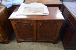 YEW WOOD VENEERED TWO-DOOR HI-FI CABINET, 96CM WIDE