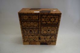 SMALL PARQUETRY TABLE TOP CHEST