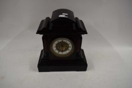 BLACK SLATE CASED MANTEL CLOCK