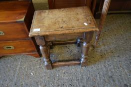 ANTIQUE STYLE OAK JOINT STOOL, 42CM WIDE