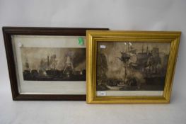 TWO PRINTS 'THE BATTLE OF TRAFALGAR' AND 'THE DEATH OF NELSON' BOTH F/G