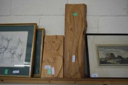 TWO 20TH CENTURY ABSTRACT FIGURATIVE CARVED PINE PANELS