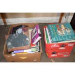 TWO BOXES OF MIXED BOOKS TO INCLUDE ANTIQUES REFERENCE