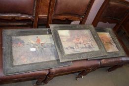 THREE FRAMED HUNTING PRINTS