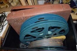 BOX OF VARIOUS EMPTY FILM REELS AND TINS