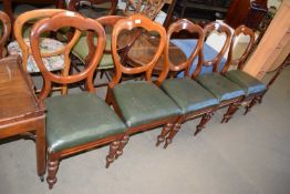 SET OF FIVE BALLOON BACK DINING CHAIRS