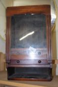 HARDWOOD SMOKERS CABINET WITH GLAZED DOOR