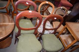 FIVE VARIOUS BALLOON BACK DINING CHAIRS