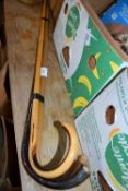 THREE BENTWOOD WALKING STICKS