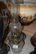 SMALL OIL LAMP WITH CLEAR GLASS FONT