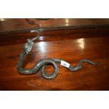 CAST METAL WALL HOOK FORMED AS A SNAKE