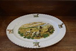 MODERN BONE CHINA MEAT PLATE DECORATED WITH POINTER DOGS