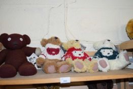 MIXED LOT A MR BEAN TEDDY, AND THREE BEARS FROM PLAYMAKERS OF SCARBOROUGH (4)