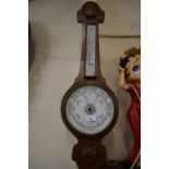 EARLY 20TH CENTURY OAK CASED ANEROID BAROMETER