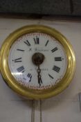 CONTINENTAL BRASS FRAMED WALL CLOCK MARKED 'WILLEMS A CONGRES'