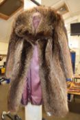 BRANHAMS OF NORWICH AND LONDON MID-BROWN FUR COAT