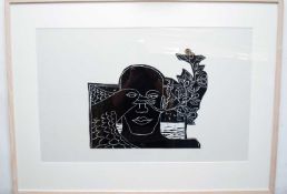 Maz Jackson, British 20th Century, ‘They Who Bring Peace’ . Woodcut on paper, signed, 22x35.