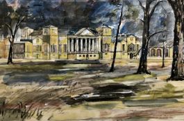 Brian Edwards (British, Contemporary), Holkham Hall, Norfolk, watercolour, signed.