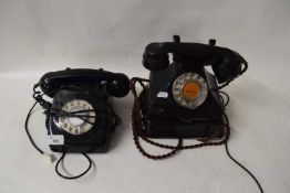 VINTAGE GPO BAKELITE CASED TELEPHONE PLUS A FURTHER VINTAGE TELEPHONE (2)