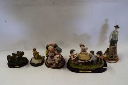 FIVE VARIOUS RESIN FIGURE GROUPS AND MODEL ANIMALS