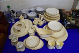 QUANTITY OF ROYAL DOULTON ROMANCE COLLECTION HEATHER DINNER WARES PLUS FURTHER CLAREMONT TABLE
