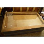 FIVE DRAWER PLAN CHEST WITH GLASS TOP, 146CM WIDE