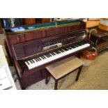 Berry of London, modern upright piano with accompanying stool, 140cm wide (2)