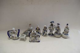 COLLECTION OF VARIOUS MODERN BLUE AND WHITE FIGURES