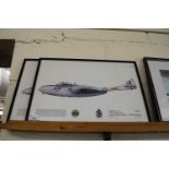 TWO RAF SCAMPTON COLOURED PRINTS, 'THE VAMPIRE T11' AND 'METEOR T7', F/G (2)