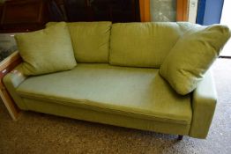 MODERN PALE GREEN SOFA WITH LOOSE CUSHIONS