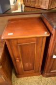 LATE VICTORIAN MAHOGANY BEDSIDE CABINET WITH TURNED WOODEN HANDLE, 38CM WIDE