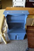 SMALL BLUE PAINTED KITCHEN DRESSER, 48CM WIDE