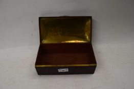 INDIAN BRASS MOUNTED DOME TOP BOX WITH WOODEN LINING