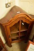 GLAZED OAK CORNER CABINET