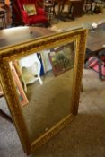 RECTANGULAR WALL MIRROR IN GILT FINISH FRAME, 104CM HIGH