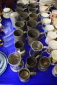 LARGE COLLECTION OF PEWTER TANKARDS