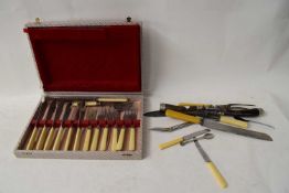 CASED CUTLERY, CARVING SET AND OTHER ITEMS