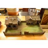 SCRATCH BUILT WOODEN COURTYARD WITH HOUSE AND OUTBUILDINGS
