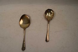 TWO LARGE SILVER PLATED SERVING SPOONS
