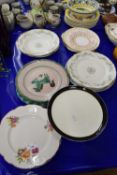 VARIOUS DECORATED PLATES AND TAZZA