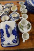 MIXED CERAMICS TO INCLUDE CHEESE DISH, ROYAL CAULDON TEA WARES, PORTMEIRION COFFEE CUPS AND SAUCERS