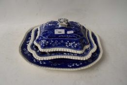 COPELAND SPODE TOWER PATTERN VEGETABLE DISH AND MEAT PLATE