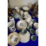 VARIOUS MIXED CERAMICS TO INCLUDE TEA WARES, DECORATED PLATES, SHERINGHAM TWINNING ANNIVERSARY