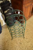 GREEN FINISH METAL BOTTLE RACK