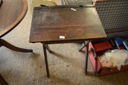 VINTAGE TRAVELLING WOODEN SCHOOL DESK, 61CM WIDE