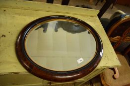 EARLY 20TH CENTURY OVAL WALL MIRROR, 58CM WIDE