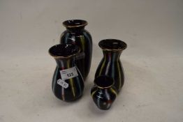 FOUR GRADUATED WEST GERMAN VASES