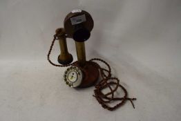 BRASS MOUNTED STICK TELEPHONE